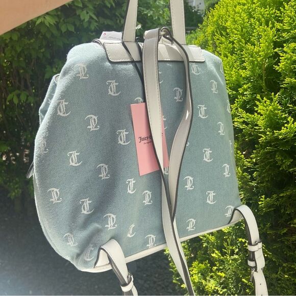 Juicy Couture Backpack - Light Blue and White - Rhinestone Logo - Picture 4 of 8